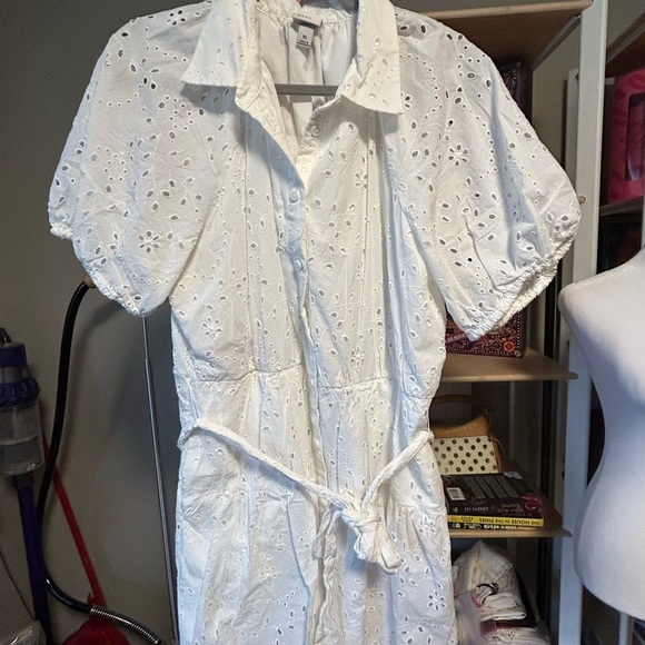 a new day Dresses & Skirts - A new day. Preloved White Eyelet Dress. Size XL
